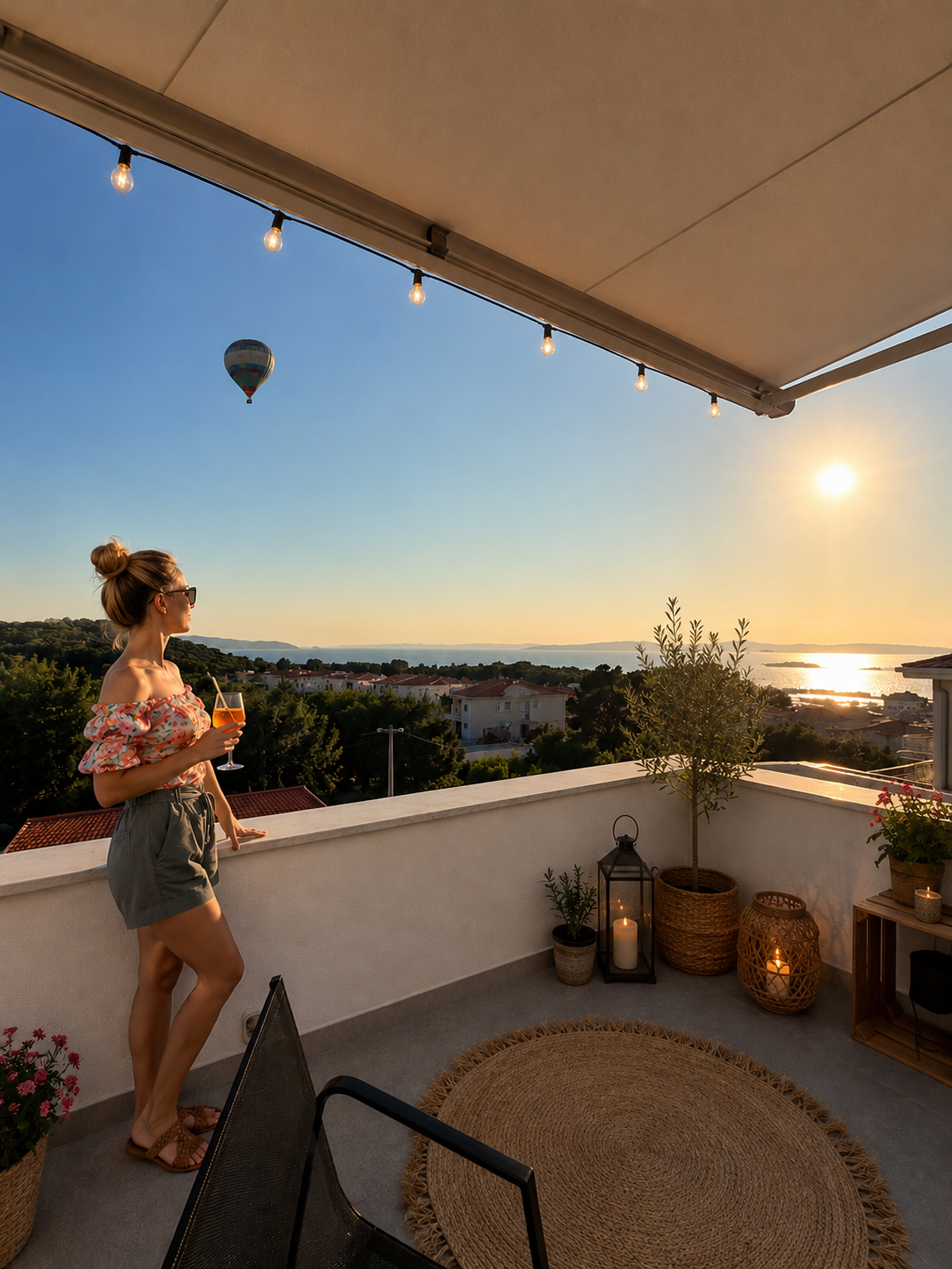 Apartment No2 – Penthouse mit Meerblick, Wohnbereich und Terrasse
