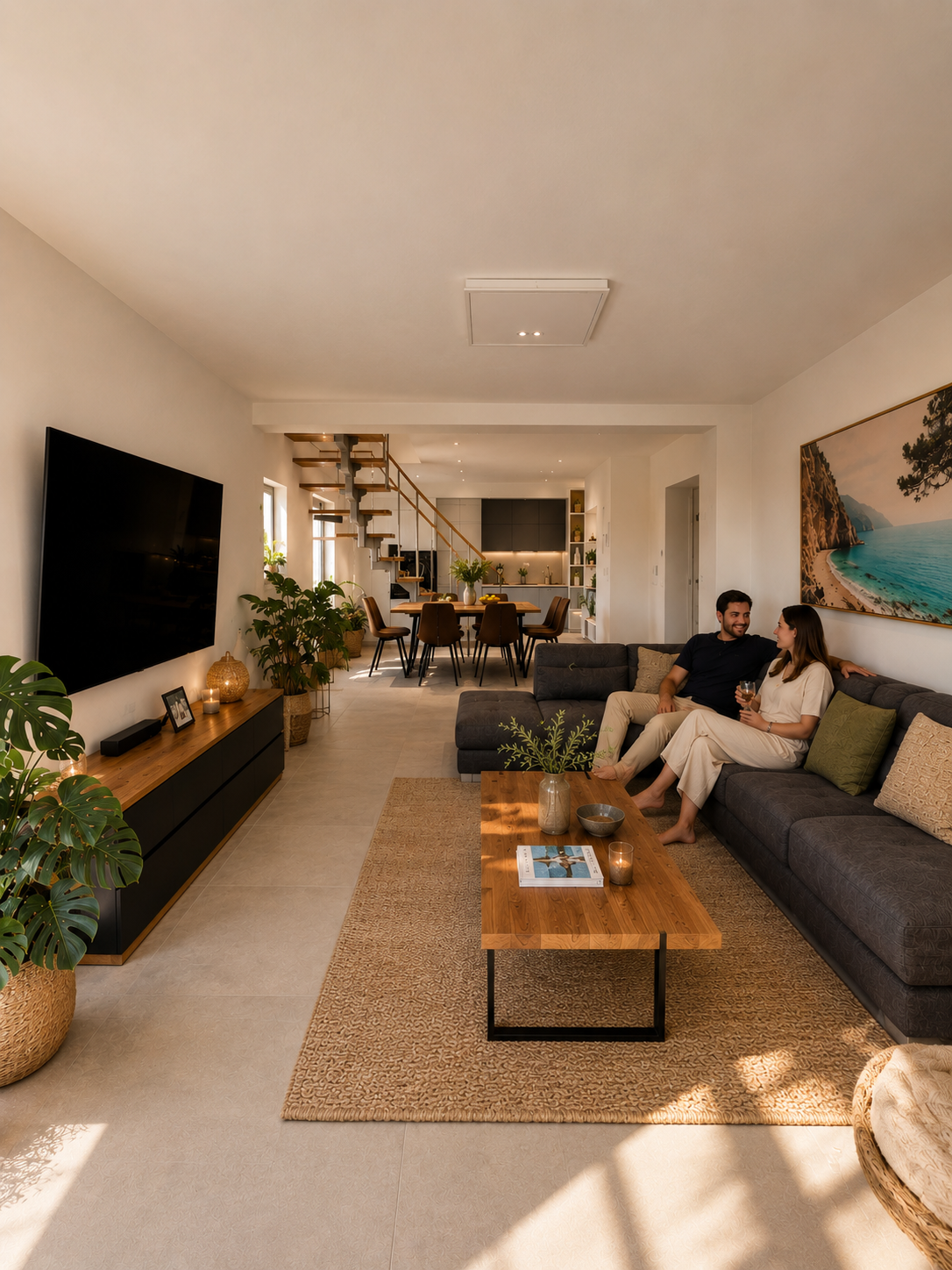 Apartment No2 – Penthouse mit Meerblick, Wohnbereich und Terrasse